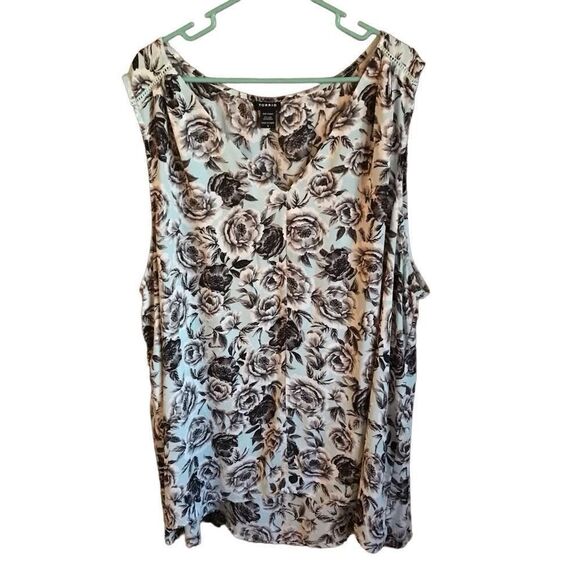 Torrid Mint green floral sleeveless tank tunic top shirt Size 5 = 5X - Picture 1 of 6
